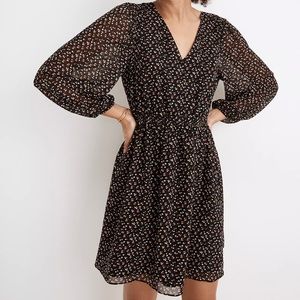 NWT Madewell (Re)sourced Georgette Button-Front Mini Dress in Adorable Ditsy